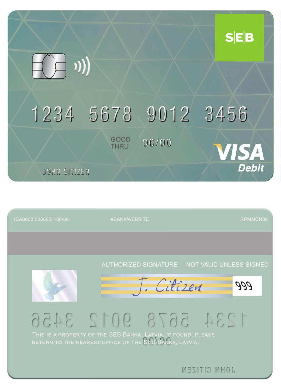 Latvia SEB Bank visa debit card
